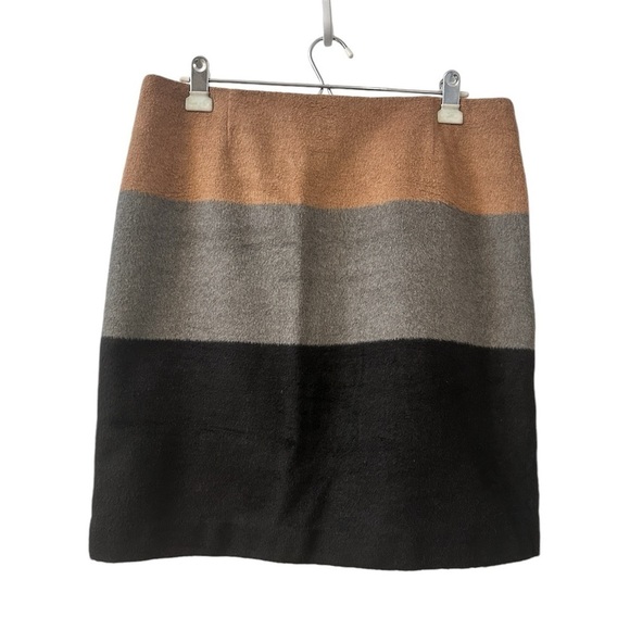 Amanda + Chelsea Women’s Colorblock Wool Blend Skirt Brown/Gray/Black Size 12 - Picture 1 of 10